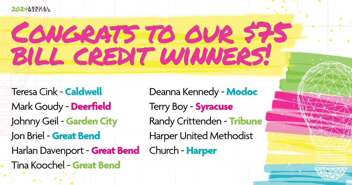 Congrats to our bill credit winners!