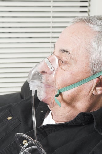 man with oxygen mask