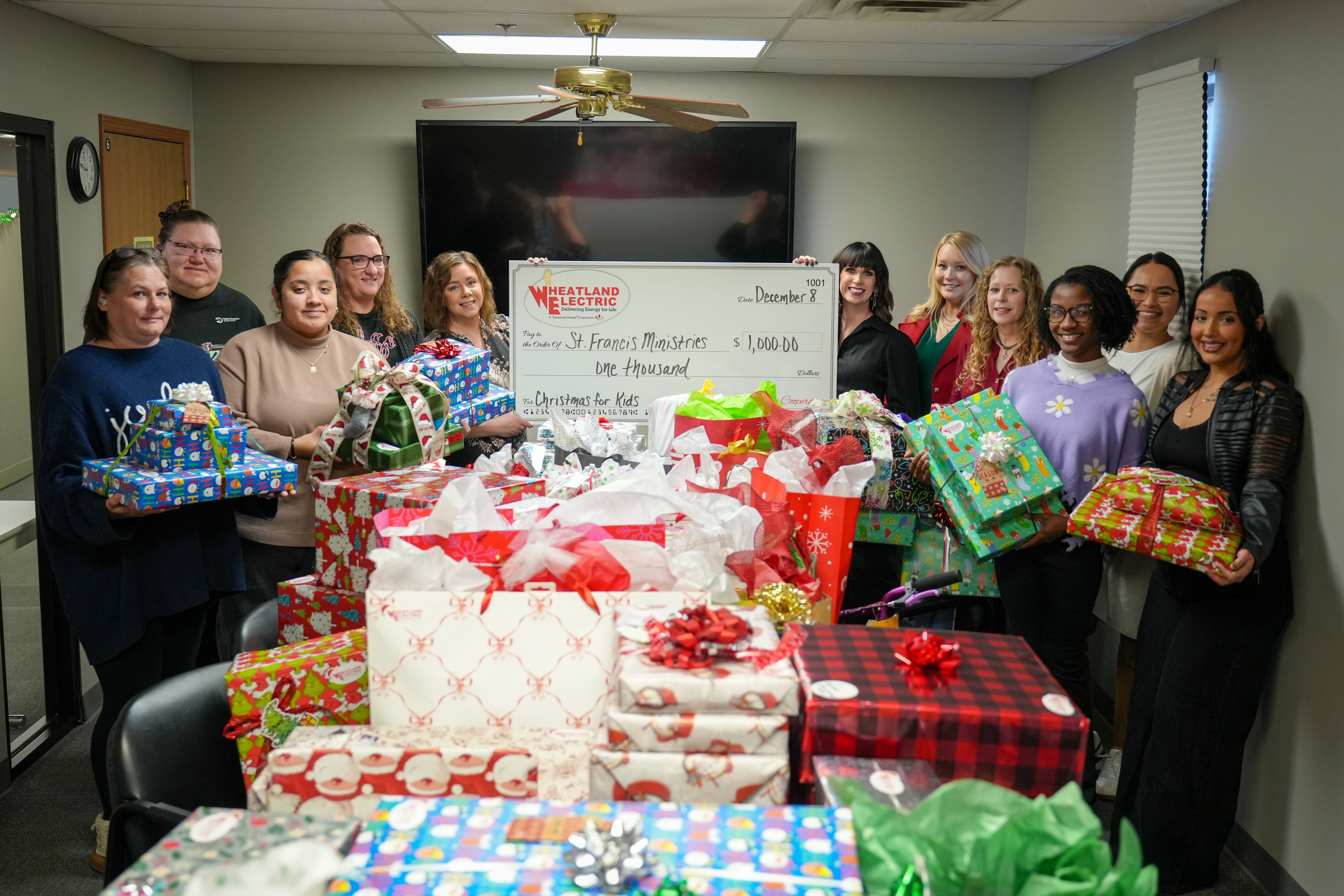 group with check and presents