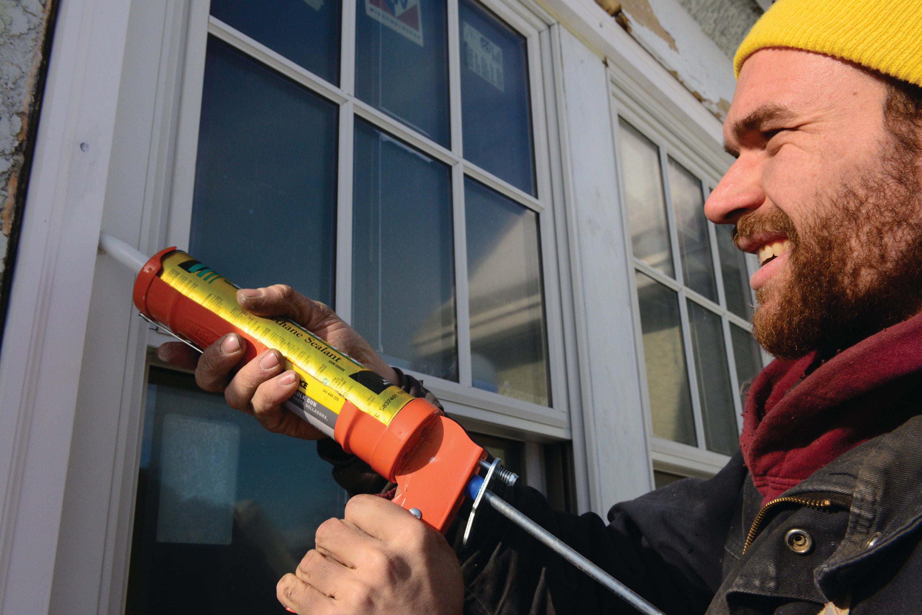 Caulking outside window