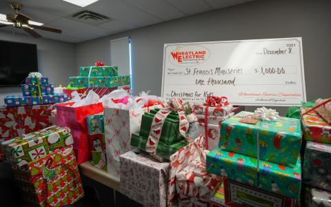 pile of gifts by check